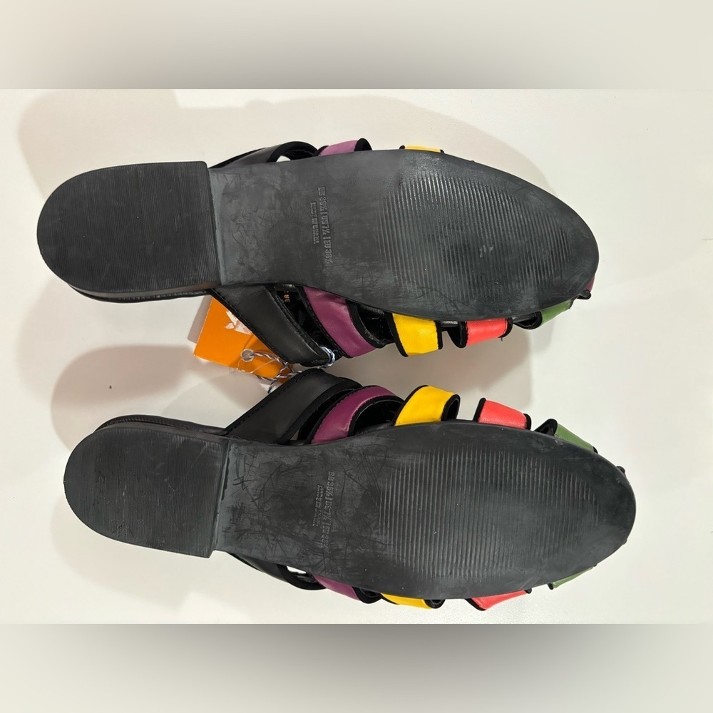 NWT FARM Rio Black Boho Rainbow Beaded Mules 7.5 - Picture 6 of 11
